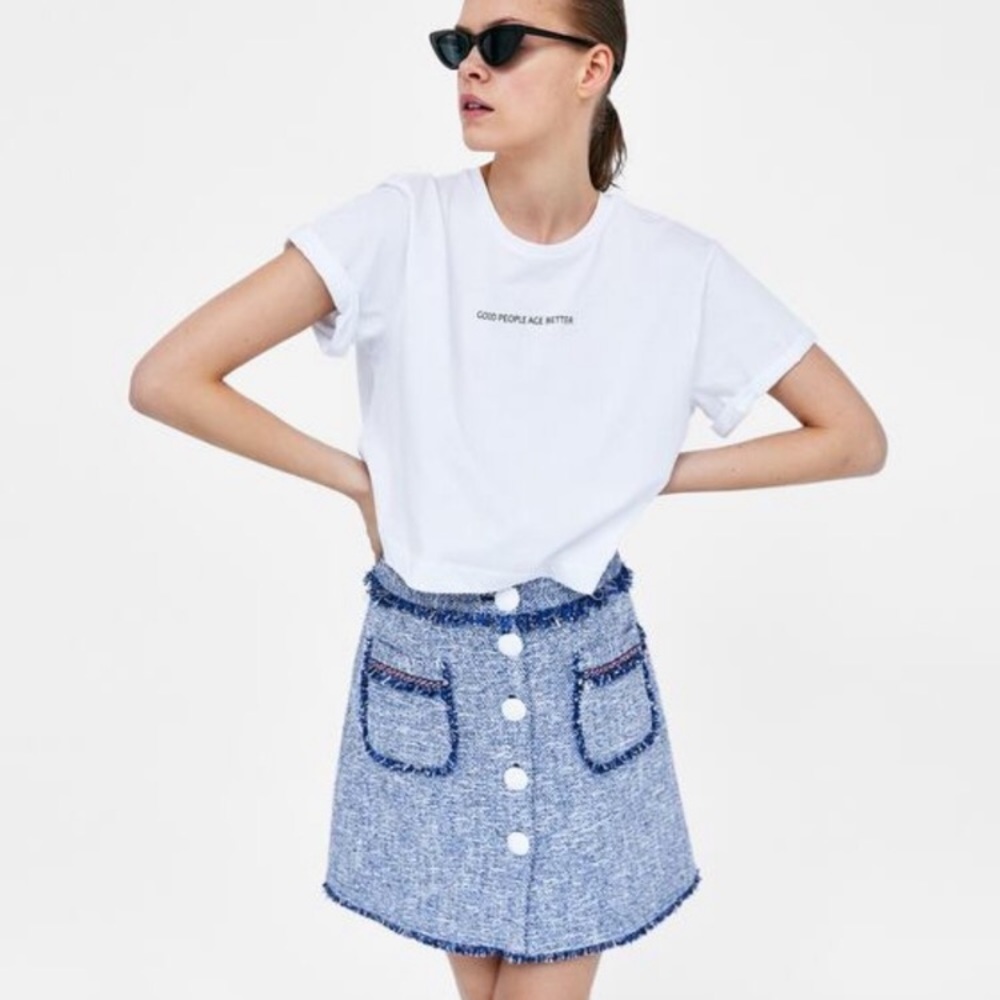 NWT Zara high waisted tweed button down skirt ❤️ M